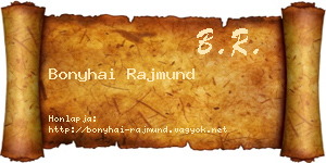 Bonyhai Rajmund névjegykártya